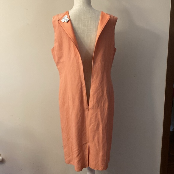 Ann Taylor Loft woman’s orange / peach sleeveless linen / rayon blend dress 14 - Picture 7 of 12